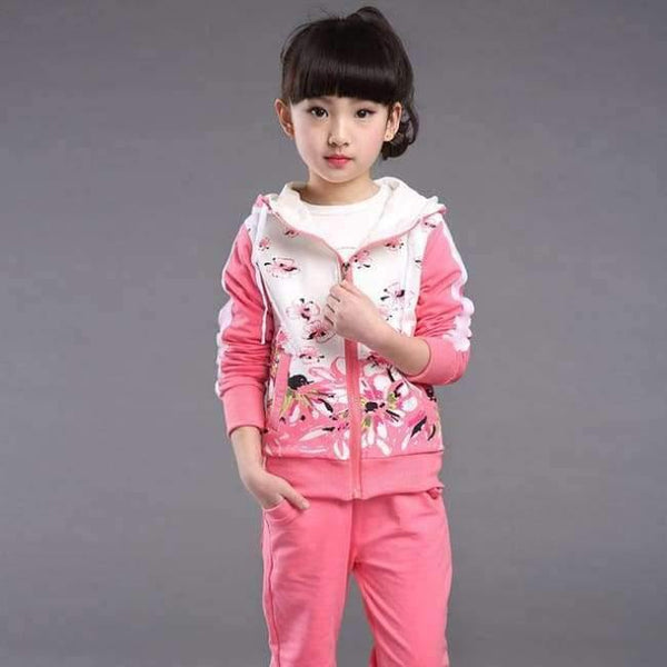 Planet Gates Pink / 4T Spring Autumn teenage girls clothing set zipper sports clothes for girls children tracksuit kids sport suit 4-12T