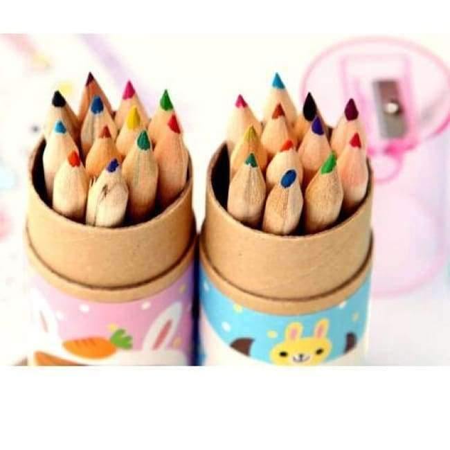 Planet Gates PINK [4Y4A] 10box 12Colors Colored Pencils New Cute little girl Wooden Writing Painting Pencils For Kids School Supplies