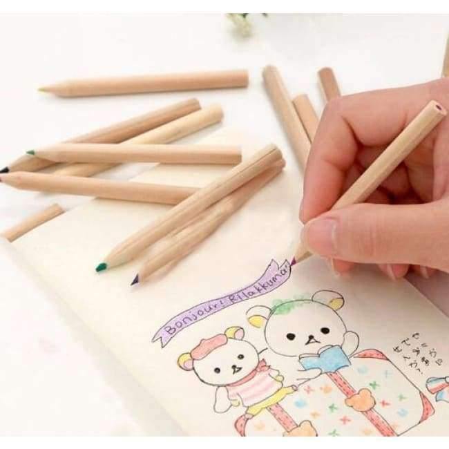 Planet Gates PINK [4Y4A] 10box 12Colors Colored Pencils New Cute little girl Wooden Writing Painting Pencils For Kids School Supplies