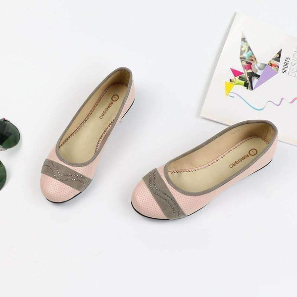 Planet Gates Pink / 5.5 AIMEIGAO Fashion Slip On Women Flats Shoes Soft Leather White Pink Loafers Spring Autumn Comfortable Ballet Shoes For Women