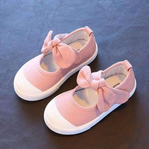 Planet Gates Pink / 5.5 Baby Girl Shoes Canvas Casual Kids Shoes With Bowtie Bow-knot Solid Candy Color Girls Sneakers Children Soft Shoes 21-30