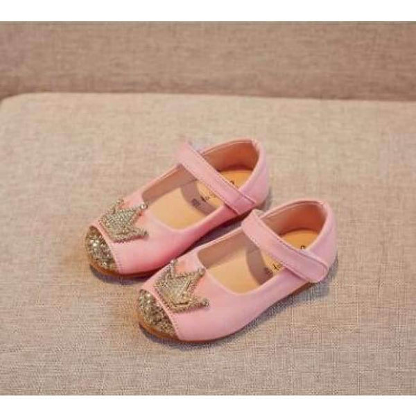 Planet Gates Pink / 5.5 Spring Kids princes Shoes For Girls Children Girl Wedding Shoe Gold Black Crown Sequins Baby Waterproof Footwear