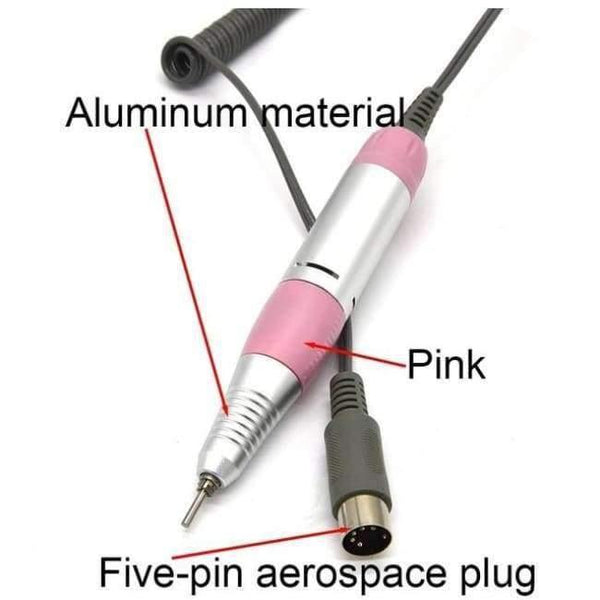 Planet Gates Pink-5-A Nail Drill Handle Handpiece For Electric Nail Art Manicure + Pedicure Drill Machine Accessory Tool DC 3V-DC 18V 1A