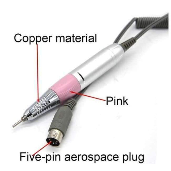 Planet Gates Pink-5-C Nail Drill Handle Handpiece For Electric Nail Art Manicure + Pedicure Drill Machine Accessory Tool DC 3V-DC 18V 1A