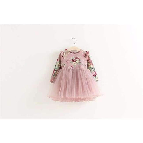 Planet Gates pink / 5 Children Dress Autumn Baby Girls floral Printed Princess Dresses Vestidos toddler girls Clothing Kids Girls red Xmas Dresses