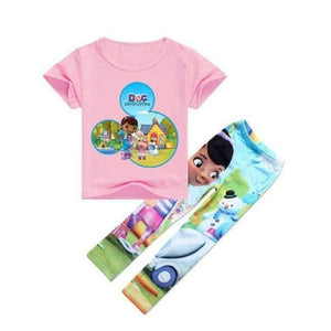 Planet Gates Pink / 5 Cotton T-shirts Leggings for Girls Flower Pants for Girls Children Cartoon Tinycottons Leginsy Kids Sport Suit