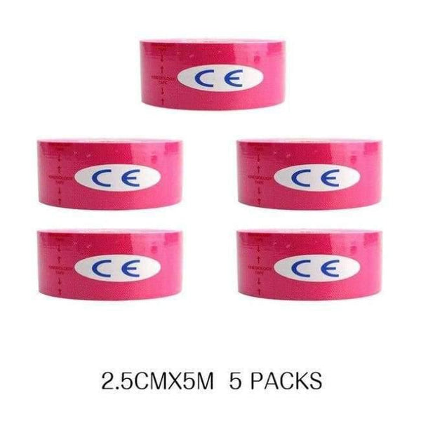 Planet Gates Pink 5 Pcs/lot Sport Safety Kinesiology Tape Roll Kinesio Muscle Adhesive Bandage Protective Gear Knee Elbow Brace Suppor 2.5cm*5m