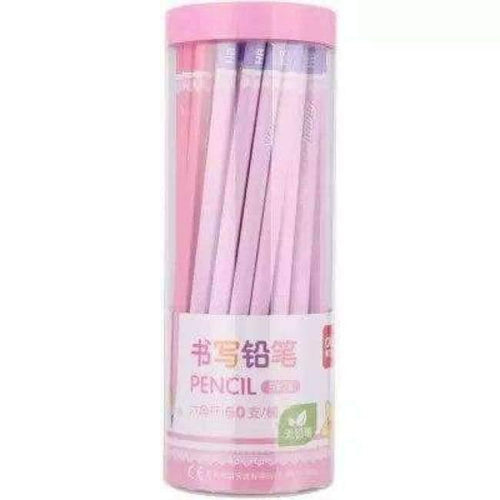 Planet Gates Pink 50 pieces with eraser children pen drawing writing colorful pencils school office supplies stationery accessory