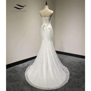 Planet Gates Pink / 6 / 100cm Wedding Gown Real Photos White Lace Cheap Mermaid Wedding Dress Train 2017 Vintage Sash vestido De noiva 2017 SLD-W001