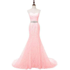Planet Gates Pink / 6 / 100cm Wedding Gown Real Photos White Lace Cheap Mermaid Wedding Dress Train 2017 Vintage Sash vestido De noiva 2017 SLD-W001