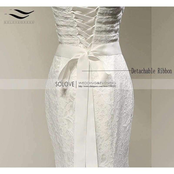 Planet Gates Pink / 6 / 100cm Wedding Gown Real Photos White Lace Cheap Mermaid Wedding Dress Train 2017 Vintage Sash vestido De noiva 2017 SLD-W001