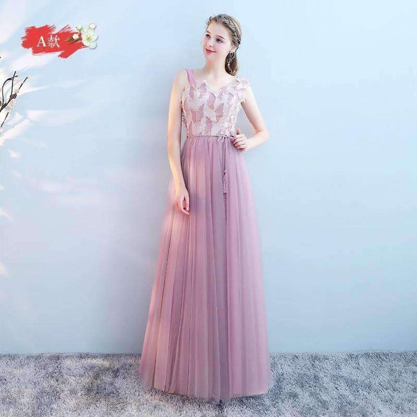 Planet Gates pink / 6 Bridesmaid dress long 2018 new design chiffon beach summer wedding party Multi wearing formal junior prom dress vestide