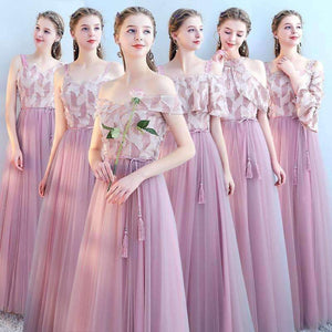 Planet Gates pink / 6 Bridesmaid dress long 2018 new design chiffon beach summer wedding party Multi wearing formal junior prom dress vestide