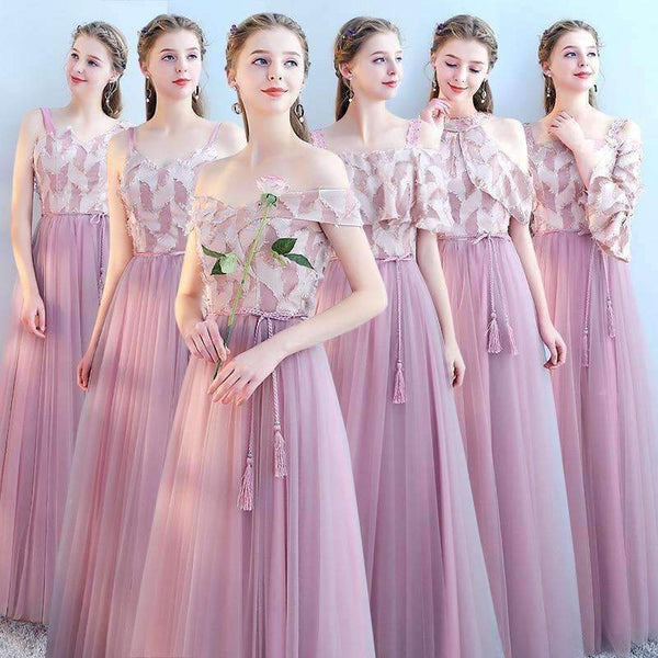 Planet Gates pink / 6 Bridesmaid dress long 2018 new design chiffon beach summer wedding party Multi wearing formal junior prom dress vestide