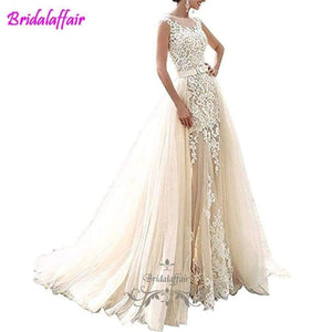 Planet Gates Pink / 6 / Floor Length Wedding Dress Sleeveless For Bride With Removable Train 2018 mermaid wedding dresses china detachable train