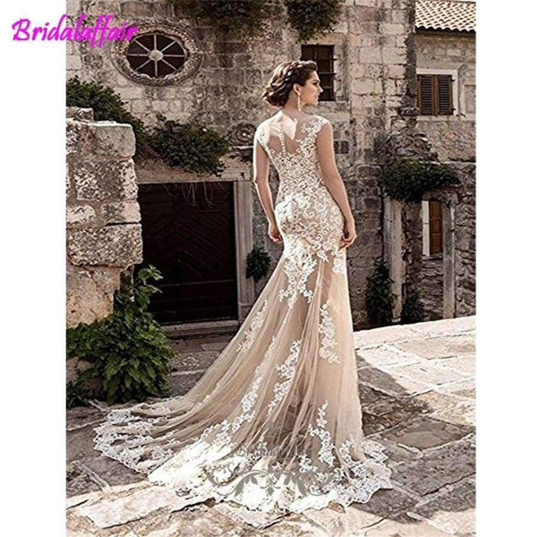 Planet Gates Pink / 6 / Floor Length Wedding Dress Sleeveless For Bride With Removable Train 2018 mermaid wedding dresses china detachable train