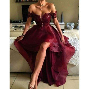 Planet Gates Pink / 6 High Low Burgundy Bridesmaid Dresses Sexy Appliques Backless Prom Dress Prom Party Gowns 2018 Vestido de festa