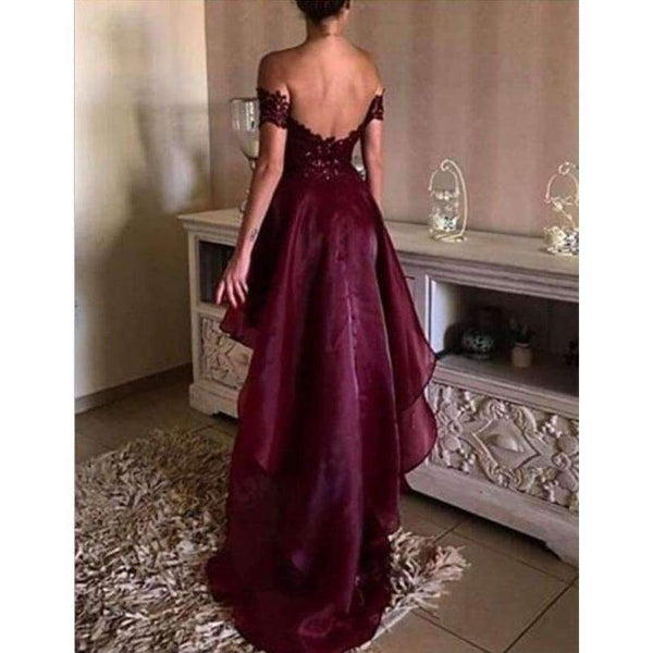 Planet Gates Pink / 6 High Low Burgundy Bridesmaid Dresses Sexy Appliques Backless Prom Dress Prom Party Gowns 2018 Vestido de festa