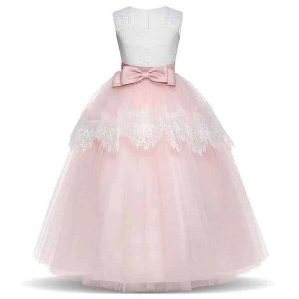 Planet Gates Pink / 6 Lace Long Prom Wedding Bridesmaid Girls Dress Tulle Elegant Children Ceremony Princess Party Gowns Thanksgiving Event Dress