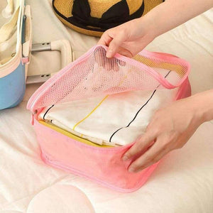 Planet Gates Pink 6 pcs Home Storage Bag Organization Polyester Packing Cube Travel Bags Clothes Closet Divider Tidy Drawer Handbag Laptop Bag