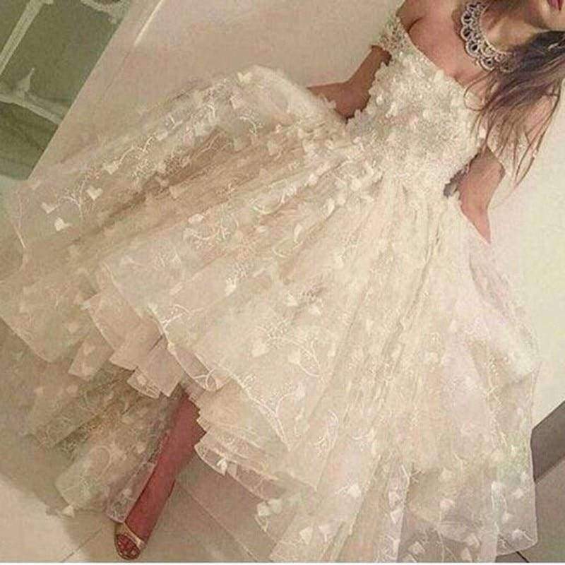 Planet Gates Pink / 6 White Hi Lo Robe de soiree Sexy Off The Shoulder vestido de noiva Formal Gown Abendkleid lace party prom Bridesmaid Dresses