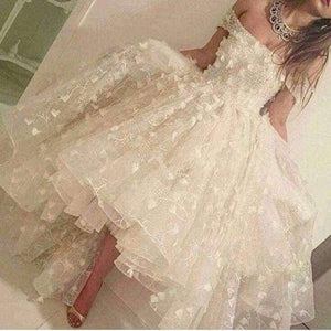 Planet Gates Pink / 6 White Hi Lo Robe de soiree Sexy Off The Shoulder vestido de noiva Formal Gown Abendkleid lace party prom Bridesmaid Dresses