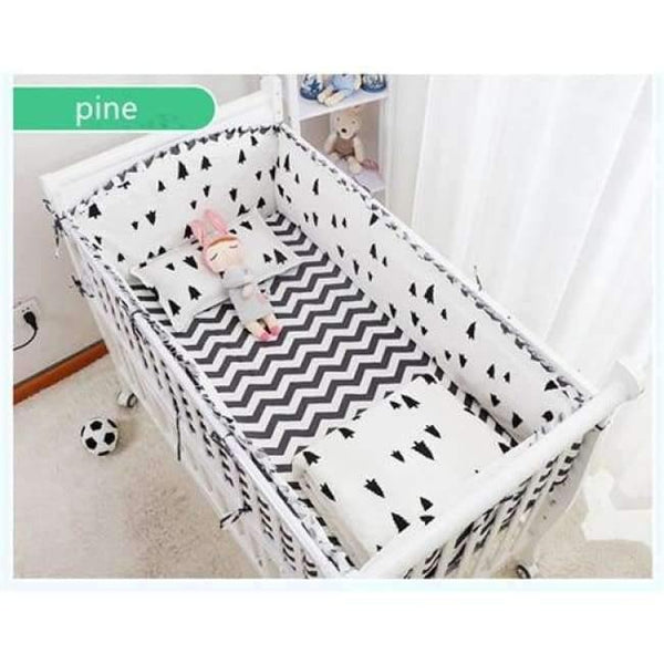 Planet Gates Pink 6Pcs Cartoon Baby Bedding Sets Baby Crib Bumpers Bed Around Cot Bed Sheets 100%Cotton Thickening Customizable Baby Beddings