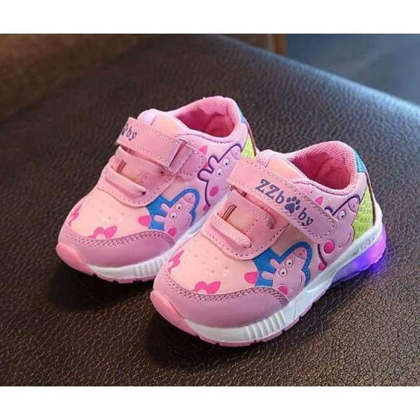 Planet Gates pink / 7 LED shoes children Hook^Loop cool excellent baby sneakers lighting up girls boys shoes glowing footwear