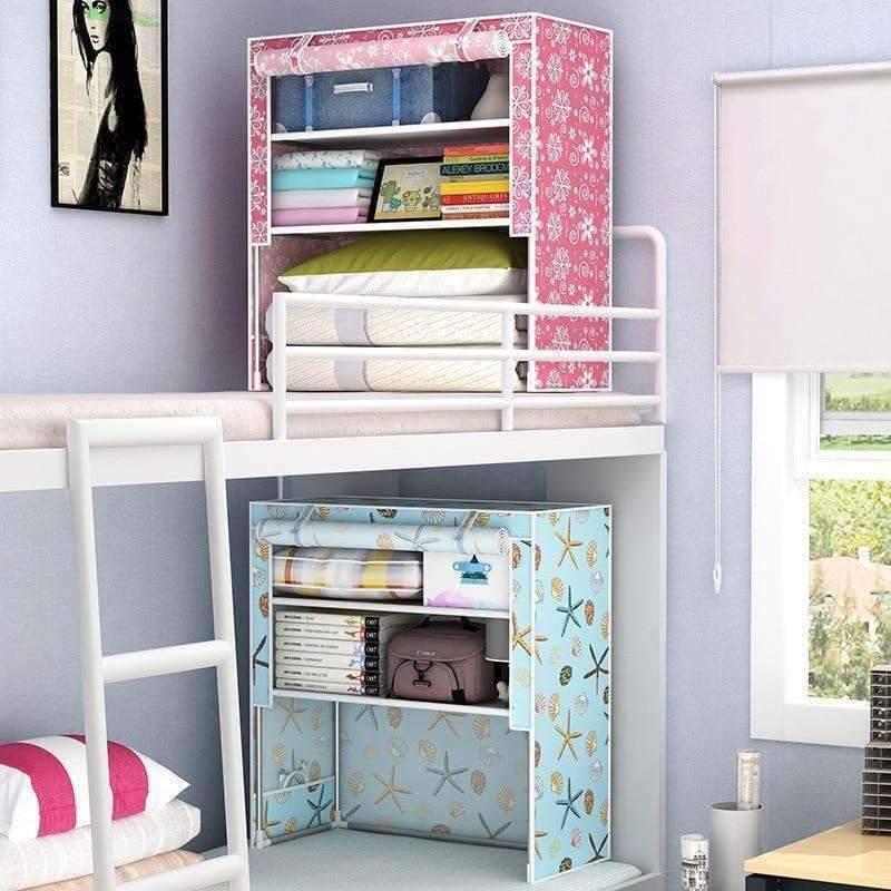 Planet Gates pink 7 Style College Student Dormitory Artifact Up/Down Bed Simple Cloth Wardrobe Bedside Storage Cabinets Shelf Home Furniture