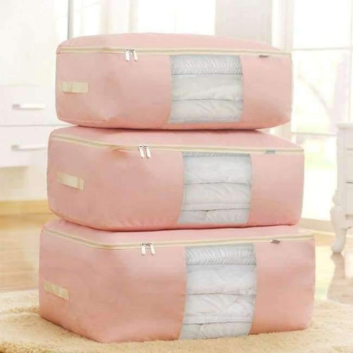 Planet Gates pink / 70cmX50cmX30cm 1Pcs Clothing Wardrobe Organizer Bag Clothes Blanket Quilt Closet Box Bag Home Foldable Storage Organization Wash Moisture-proof