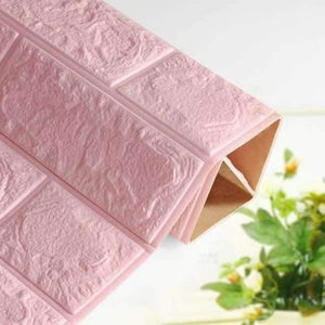 Planet Gates Pink / 70cmX77cm Waterproof Foam Brick 3D Wall Panel DIY Self Adhesive Wallpaper For Kids Room Bedroom Wall Decor 3D Brick Living Room Wall Paper