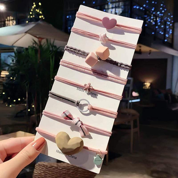 8PCS Koean Style Cute Elastic Hair Bands For Women Ponytail Holder Tie Gum Scrunchie Rubber Bands Girls Hair Accessories