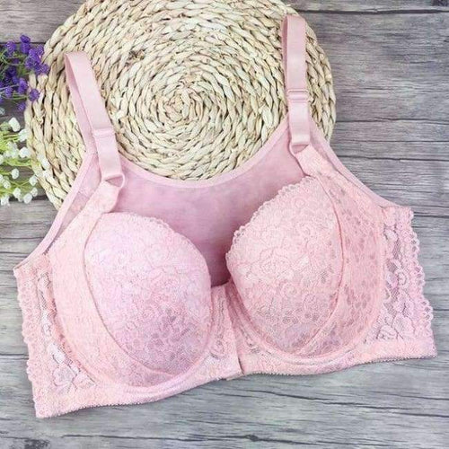 Planet Gates Pink / 90C 2018 Sexy Lingeries Women bras plus size 110DEF large cups breathable vest front fastener lace women's underwear