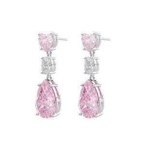 Planet Gates Pink 925 Sterling Silver Created Moissanite Sapphire Citrine Gemstone Diamonds Drop Dangle Earrings Jewelry Wholesale
