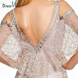 Planet Gates Pink a line long evening dress backless cheap straps half sleeves wedding party formal dress lace evening dresses