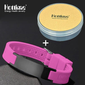 Planet Gates Pink And Box Power Energy Wristbands Balance Ion Magnetic Therapy Fashion Silicone Bands Bracelets Therapy Body Keep Your Healty Healing Pain