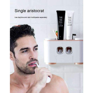 Planet Gates PINK Automatic Toothpaste Dispenser Washing Set Toothpaste Squeezers Toothbrush Holder Cup Wall Mount Bath Set Bathroom Accessories