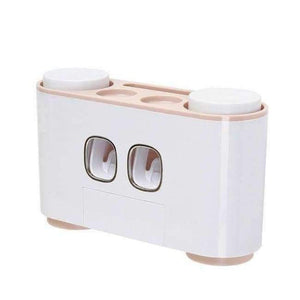 Planet Gates PINK Automatic Toothpaste Dispenser Washing Set Toothpaste Squeezers Toothbrush Holder Cup Wall Mount Bath Set Bathroom Accessories