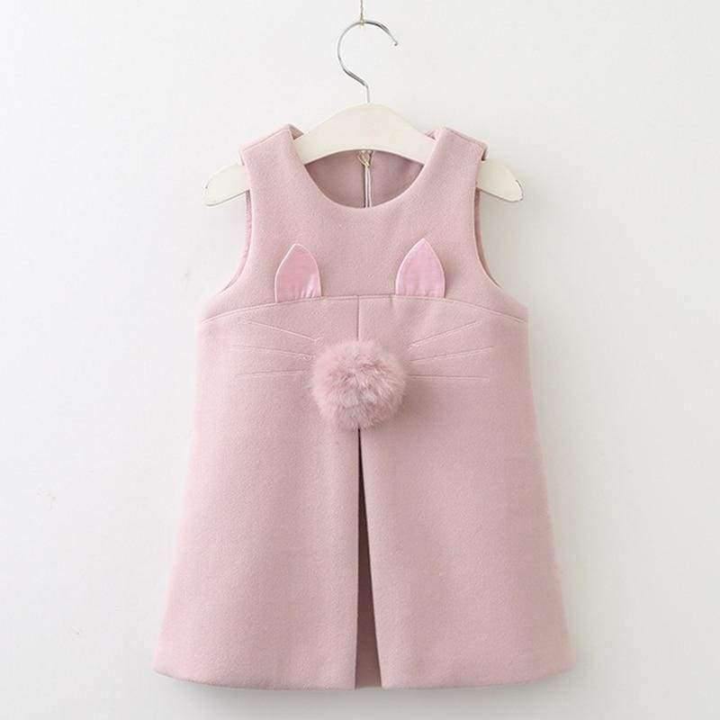 Planet Gates Pink AZ1209 / 3T Girls Dress  New Brand Girls Clothes European And America Style Kids Clothes Plaid Pocket Design Baby Girls Dress