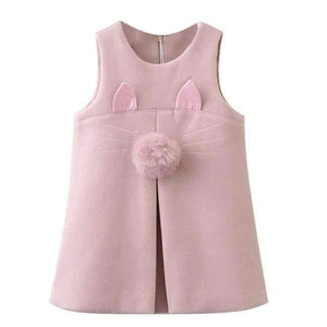 Planet Gates Pink AZ1247 / 3T Girls Dress  New Brand Girls Clothes European And America Style Kids Clothes Plaid Pocket Design Baby Girls Dress