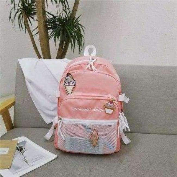 Planet Gates Pink Backpack Korean version Harajuku High-capacity Campus Backpack Leisure Travel bag Student Schoolbag