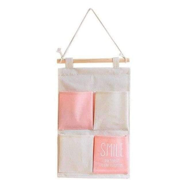 Planet Gates Pink Bag Canvas Pocket Hanging Organizers Wall Door Closet Decor Storage Bags Clothes Hanger Home Bathroom Wardrobe Organization Items
