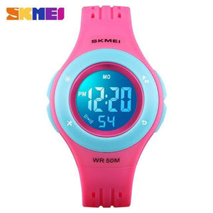 Planet Gates Pink Blue Waterproof Children Watch Boys Girls LED Digital Sports Watches Plastic Kids Alarm Date Casual Watch Select Gift for kid