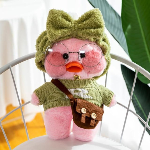 Planet Gates pink body green 30cm New Hyaluronic Acid Duck Plush Dolls Cute Animal Ducks Stuffed Doll Toys For Girl Little Yellow Duck With Glasses Kids Gift