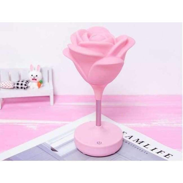 Planet Gates Pink Body Night Light Gift Mini Rose Lamp Led Bedroom Baby USB Charging Romantic Atmosphere Energy-Saving Desk Lamp White Rose Red Rose