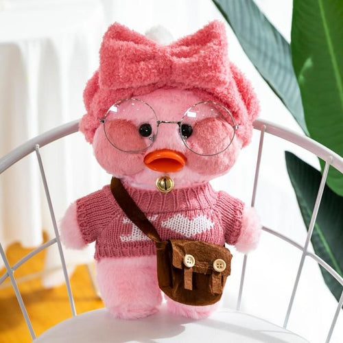 Planet Gates pink body pink 30cm New Hyaluronic Acid Duck Plush Dolls Cute Animal Ducks Stuffed Doll Toys For Girl Little Yellow Duck With Glasses Kids Gift