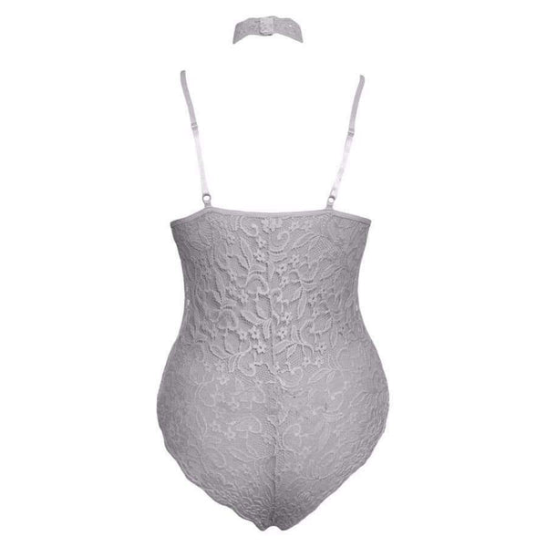 Planet Gates Pink bodysuit / L / China Elegant Floral Red Lace Bodysuit Women Backless Deep V Neck Sexy Bodysuit Bodycon Halter Sleeveless Jumpsuit Romper