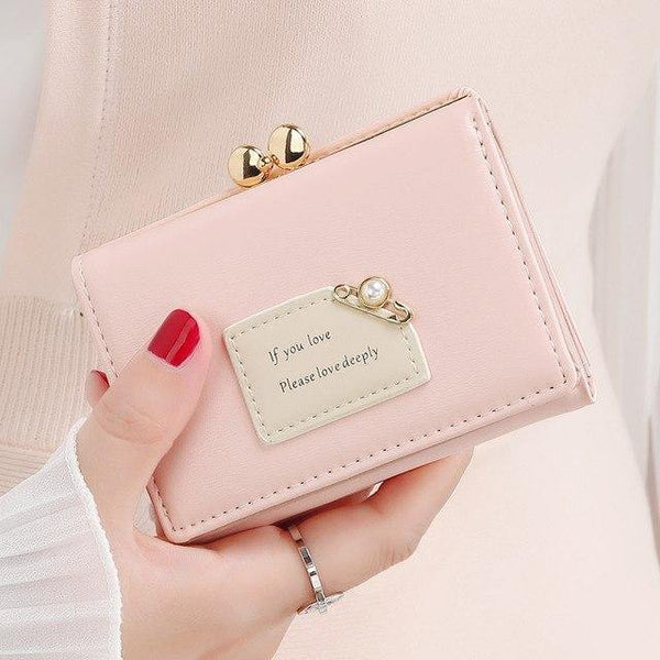 Planet Gates Pink Brand New Arrival Women Wallets Female Short Design Fashion Three Fold Purse Simple Student Clutch