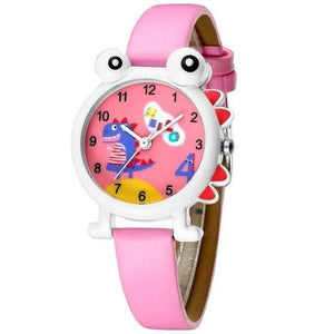 Planet Gates pink Cartoon Dinosaur Children Watch Cute Kids Boys Waterproof Watches Genuine Leather Kid Wristwatch Students Clock