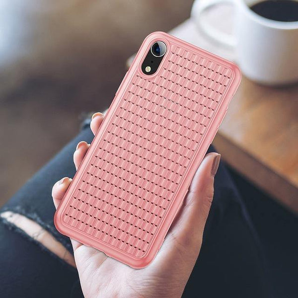 Planet Gates Pink Case / For iPhone XS 5.8 Baseus Luxury Weaving Case For iPhone Xs Xs Max XR 2018 Elegant Grid Pattern Soft Silicone Phone Case For iPhone Xs XR Cover